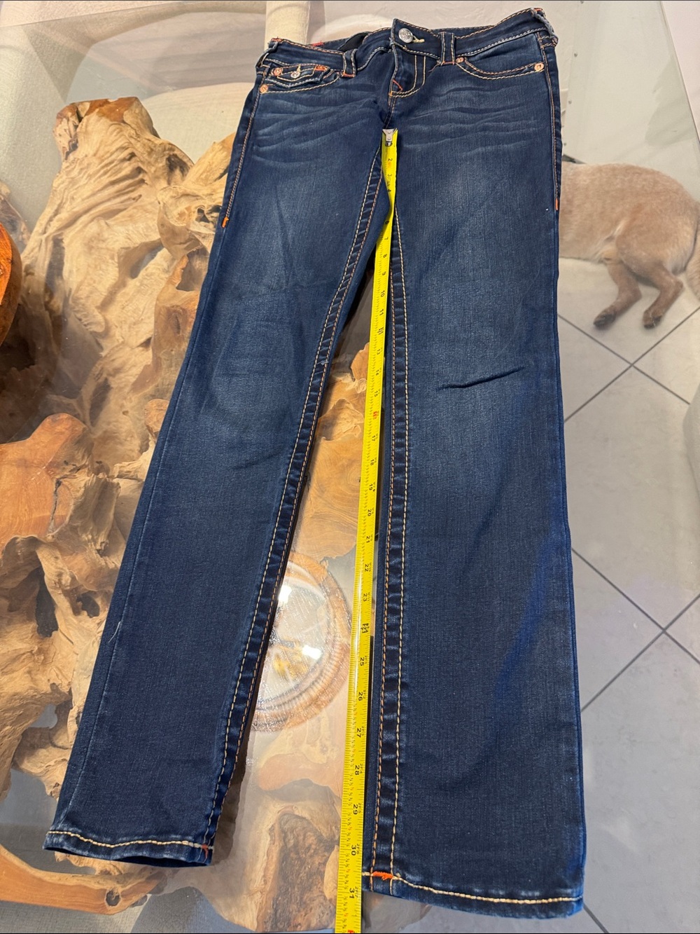 True Religion Dark Wash Straight Leg Jeans - Blue